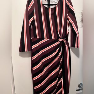 Socialite Maroon Striped Wrap Dress